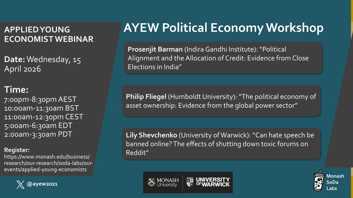 Applied Young Economist Webinar tweet media
