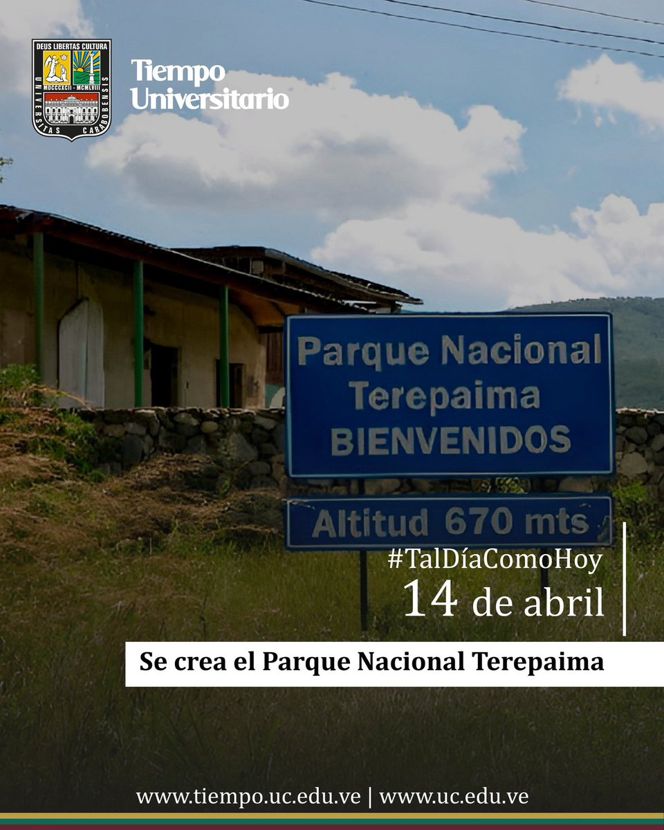 UCarabobo's tweet image. #TalDíaComoHoy de 1976 fue decretado el Parque Nacional Terepaima con sus 16.850 hectáreas de extensión y una altura entre 300 y 1.750 msnm, área de gran biodiversidad. Está ubicado al extremo oriental de la Cordillera de Los Andes.  #UC