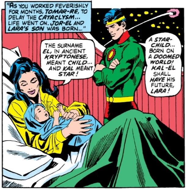 DT2ComicsChat's tweet image. #Fandom🤓
#Superman🔵🟡🔴

Real ones know that
Superman's real name, and his family crest,
does not stand for "hope."

His birth name of Kal-El
actually means "Star-Child."