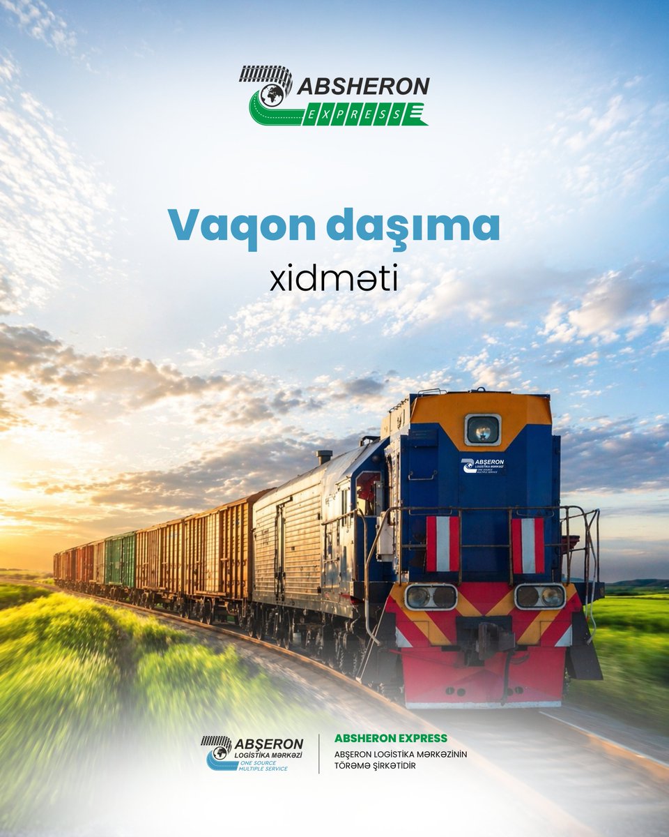 🚂 "Absheron Express" dəmir yolu vasitəsilə optimal çatdırılma sxemlərindən istifadə edərək yüklərinizi təhlükəsiz və vaxtında ünvana çatdırır.
Sürətli və etibarlı daşımalar üçün bizə müraciət edin!

#AbşeronLogistikaMərkəzi #vaqondaşımaları #AbsheronExpress