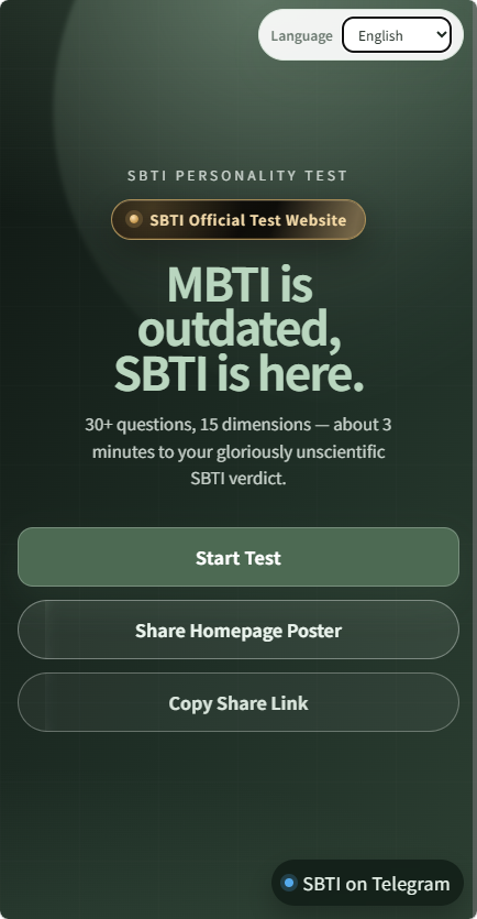 Wangxileiv587's tweet image. 🤯 Just built a FUNNY viral MBTI parody quiz — SBTI! 
Multi-language, mobile-friendly, and super shareable.  

Try it here 👇 
sbti.quiz.codes  

Share your result in the comments 👇 
#MBTI #PersonalityTest #ViralQuiz #SideProject