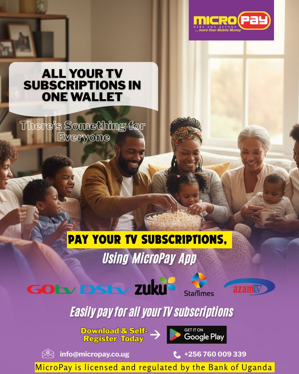 MicroPayug's tweet image. Don’t miss out on your favorite shows 📺🔥
Pay your TV subscriptions instantly via MicroPay—no delays, no stress, just pure entertainment on demand.

Pay now with MicroPay and stay connected 🎬
#MicroPay #utilitypayments