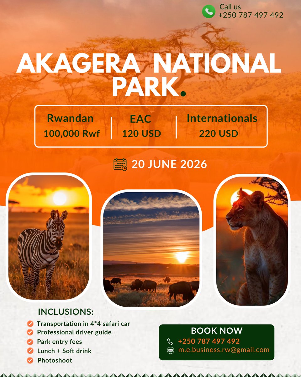 enodeupdates's tweet photo. 🚨🚨Be part of our first-ever wildlife photography expedition in Rwanda!
Join us for an unforgettable journey to Akagera National Park where nature, adventure, and photography come together. https://t.co/XMHTb8XwXo