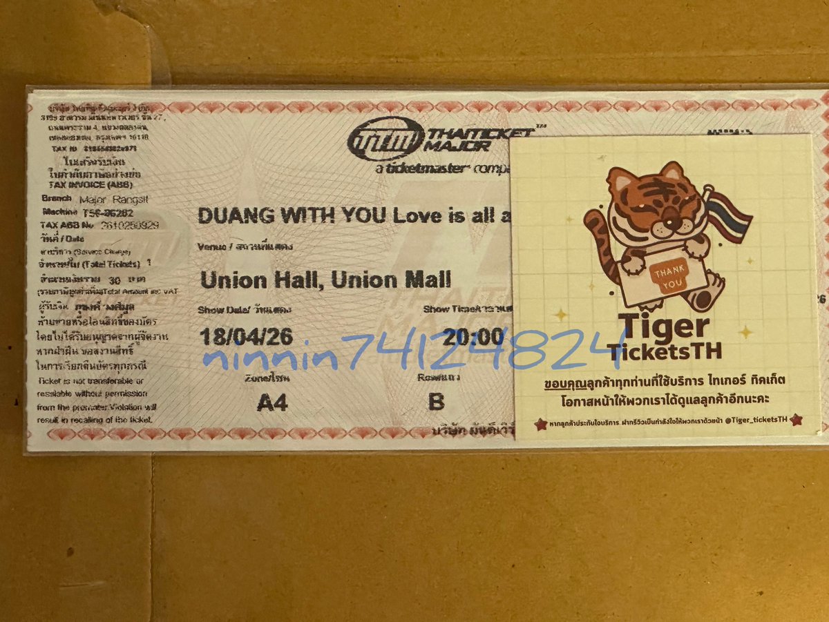 ได้รับบัตรแล้วขอบคุณมากค้าบ <a href="/Tiger_TicketsTH/">Tiger_TicketsTH🎫</a>