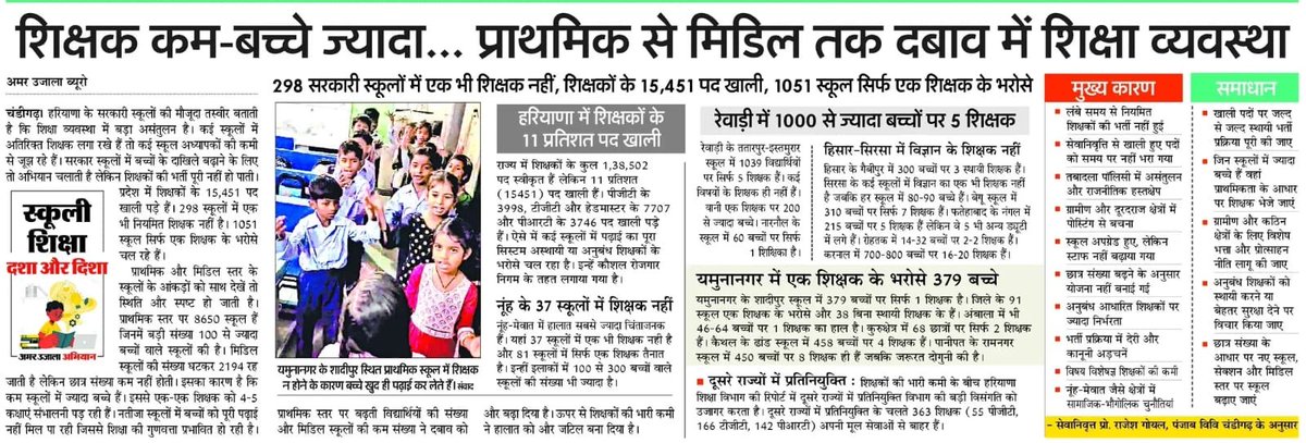 स्कूलों में शिक्षक नहीं, बच्चे अनपढ़।
हरियाणा में शिक्षा की बदहाली भाजपा की सोची-समझी साजिश है।
सत्ता को पता है अगर युवा शिक्षित हो गया तो वह सवाल करेगा व प्रश्नों से तो इनके शीर्ष नेतृत्व को भी डर लगता है।
अनपढ़ रहेगा तभी तो गुंडा बनकर झंडा पकड़ेगा इंडिया
#HaryanaEducationCrisis