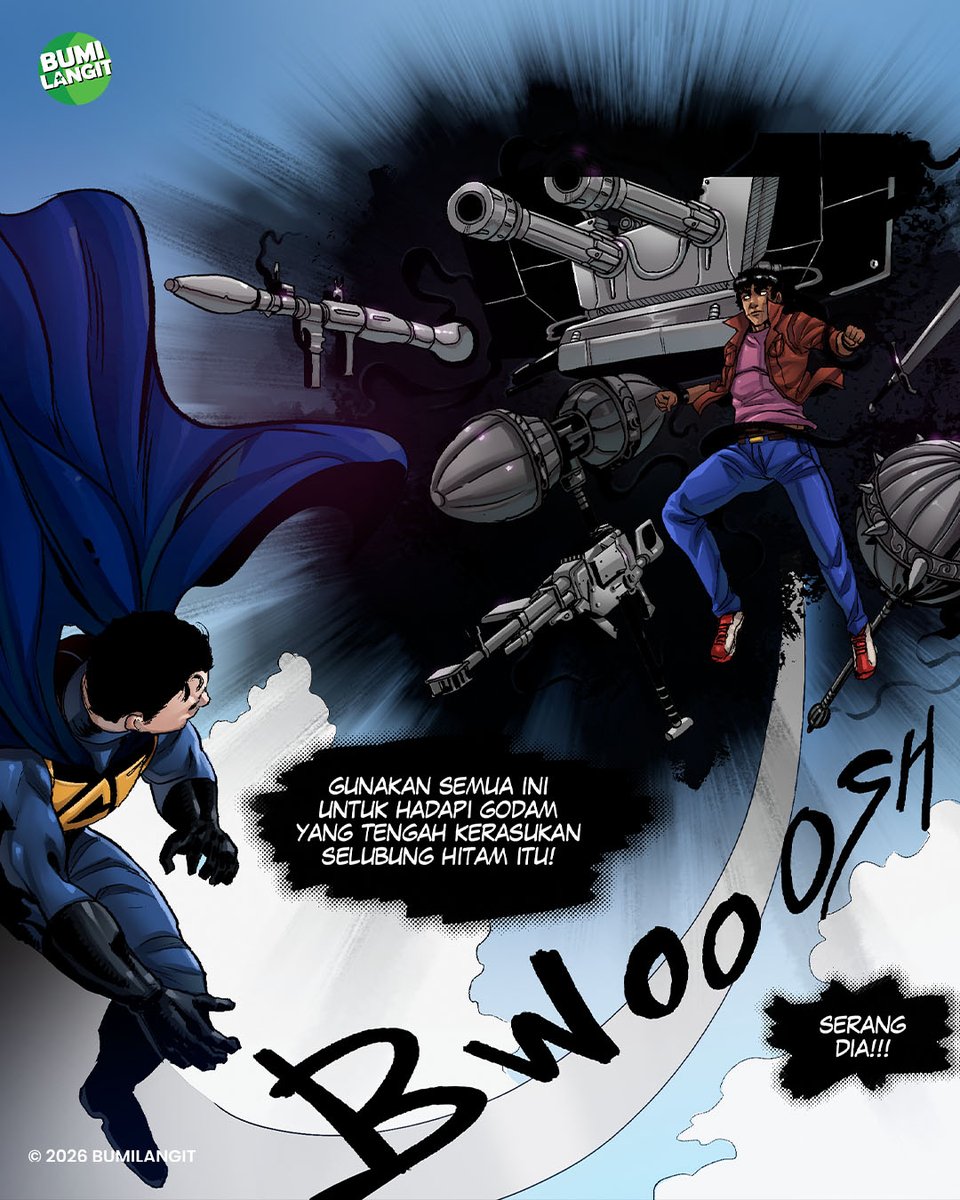 BumilangitID's tweet photo. SIAPA YANG MERASUKI AWANG!?
Baca kisah lengkapnya di
Gundala vs Sancaka & Godam vs Awang (2in1 comic).
Komik dobel pertama dari Bumilangit.
PRE-ORDER SEKARANG DI
https://t.co/O2CHoqJLYC
#bumilangit #godam #gundala #awang #sancaka https://t.co/xozUYEubYI