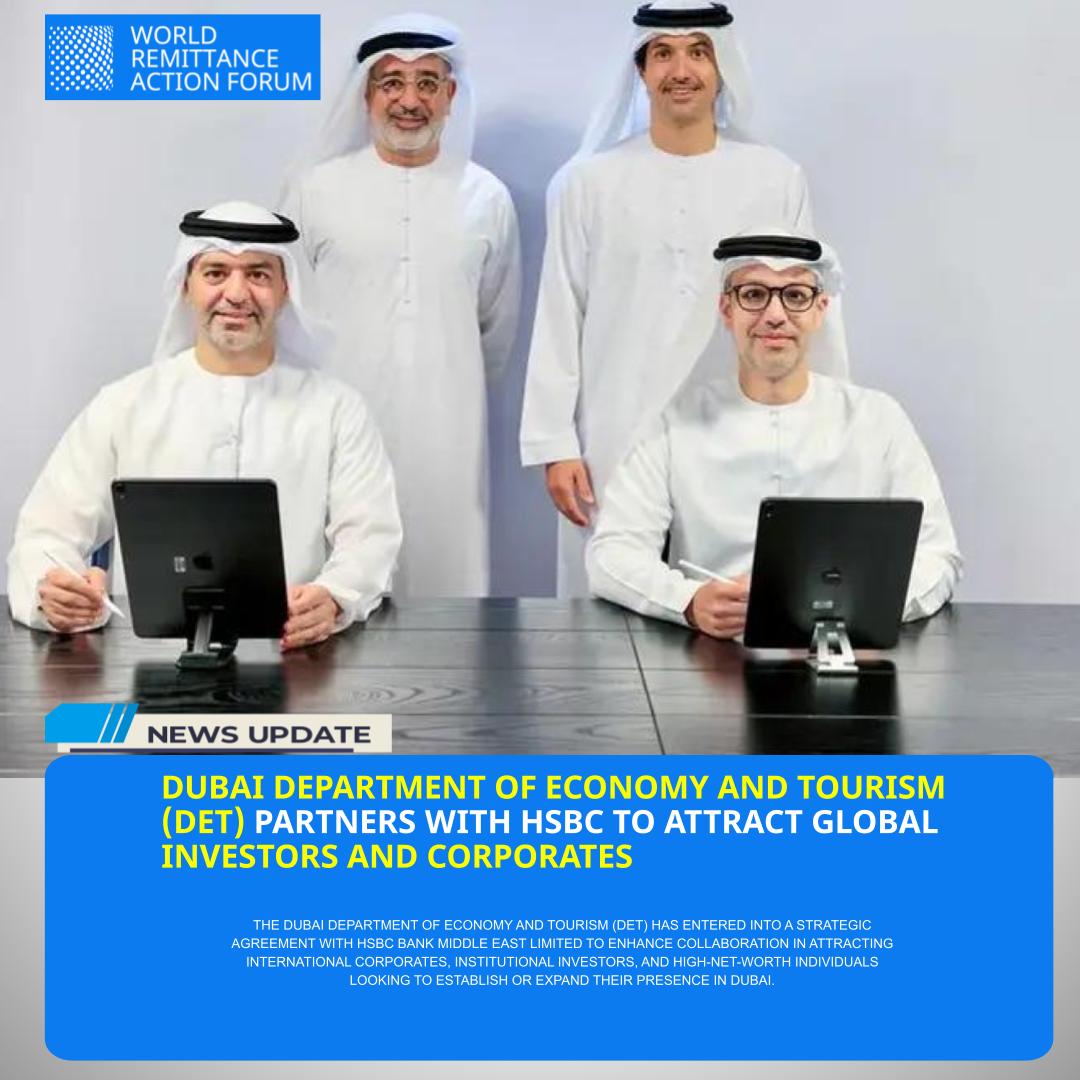ForumRemittance's tweet image. The Dubai Department of Economy and Tourism (DET) has signed a strategic agreement with HSBC Middle East Limited to strengthen collaboration in attracting international corporates, institutional investors, and high-net-worth individuals to Dubai.#Dubai #DET #HSBC #Investment
