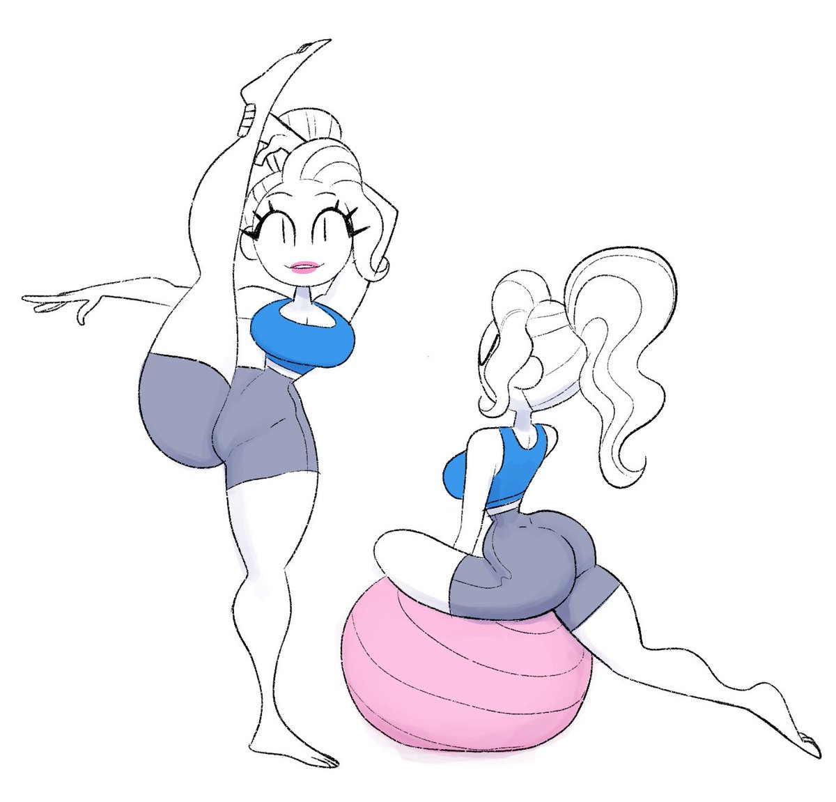 Morning doodles. Remember to stretch once in awhile. #pinup #procreate