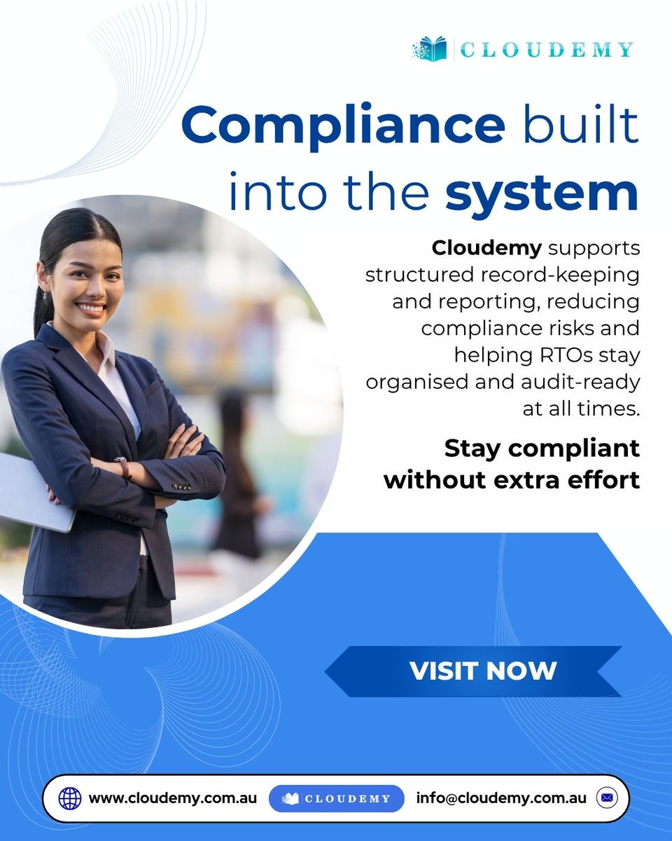 Cloudemy244569's tweet image. Compliance shouldn't be a last-minute scramble before an audit. With Cloudemy, it's built into every workflow—structured record-keeping, automated reporting, and AVETMISS-compliant data from the moment a student enrolls
#cloudemy #asqacompliance #rtosoftware #avetmiss #auditready