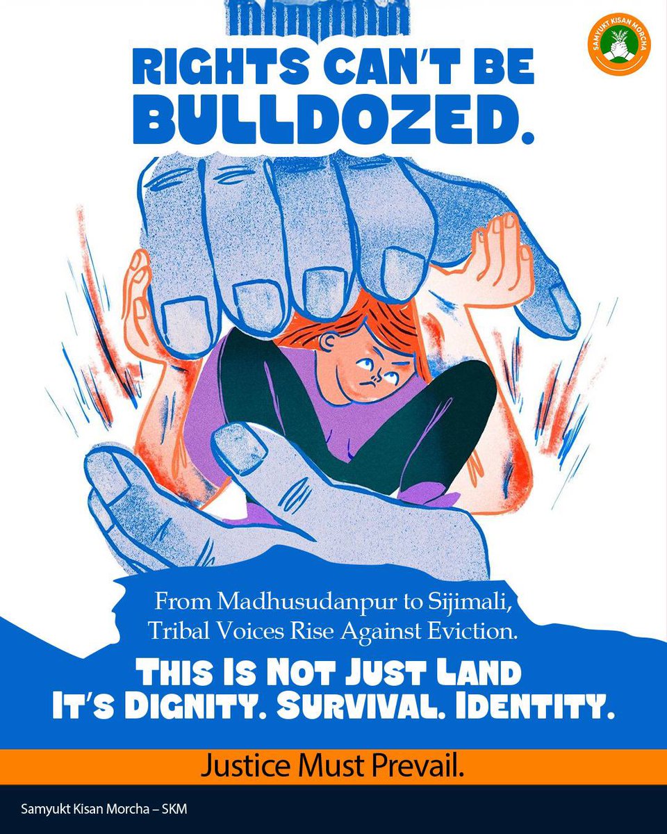 aviksahaindia's tweet image. Rights cannot be crushed by force. Modi Govt must stop evictions, respect tribal rights, and protect dignity, survival, and identity.

@_yogendraYadav @pbhushan1 @aviksahaindia

#SamyuktKisan #TribalRights #StopEvictions #JusticeMustPrevail #HumanRights