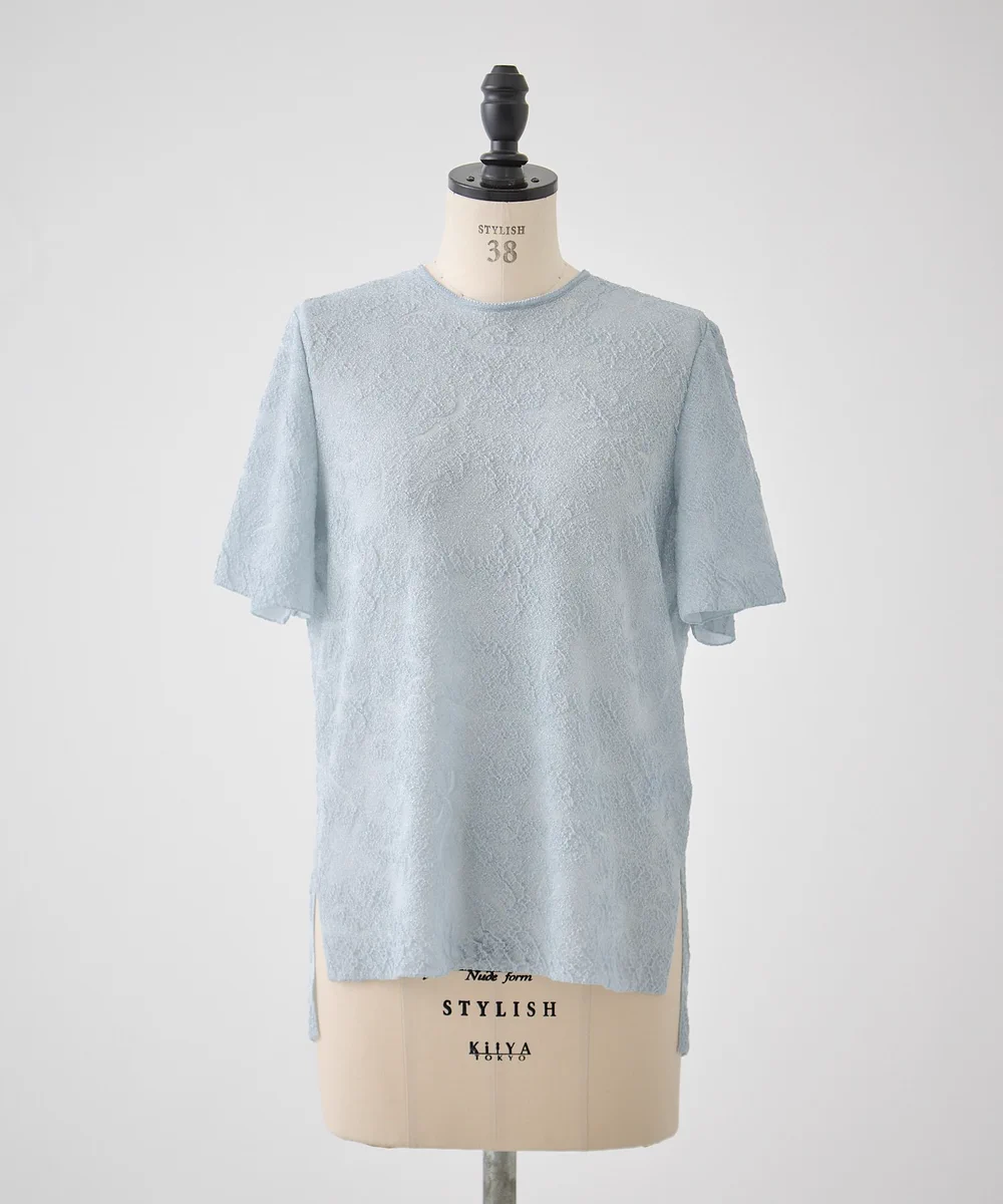 トップス Floral Jacquard Sheer Short Sleeve Knit トップス Floral Jacquard Sheer Short Sleeve Knit STUDIOUS on X: