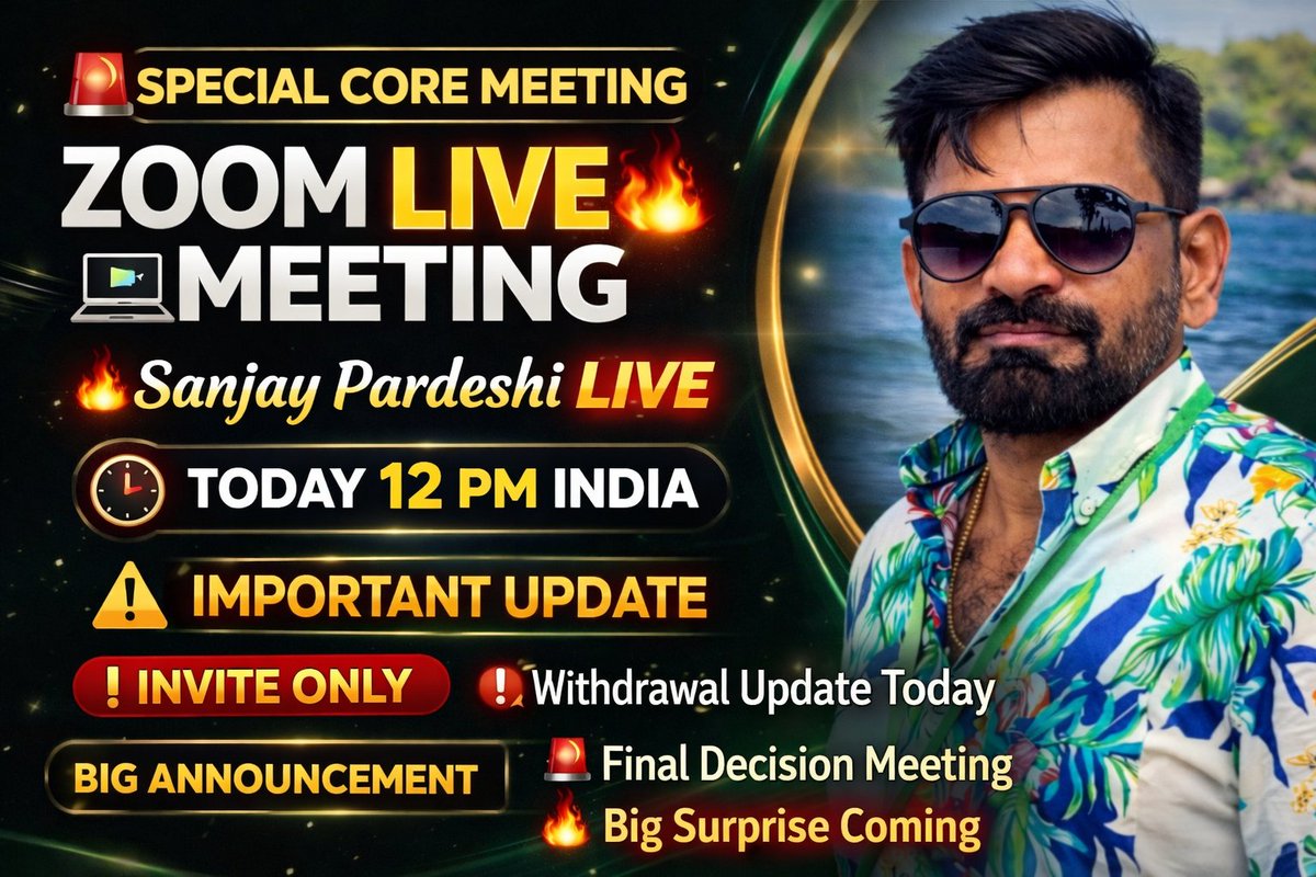 parwez_moh59850's tweet image. 🚨 Big Update Alert!

❗ Withdrawal Update Today
🚨 Final Decision Meeting
🔥 Big Surprise Coming

🎥 Watch Now: youtu.be/rcbI3weqJks?si…

#WithdrawalUpdate #BigAnnouncement #ZoomMeeting #CryptoUpdate