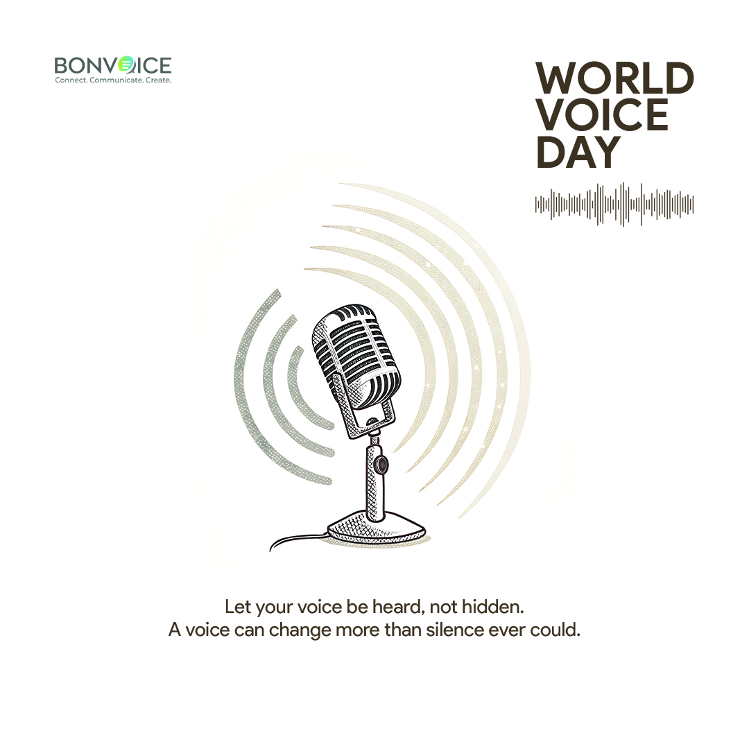 Bonvoice's tweet photo. Every call begins with a voice, and every voice deserves to be heard. 
On this World Voice Day, we celebrate the technology that connects conversations &amp; the people behind every word.
#WorldVoiceDay #IVR #VoiceTechnology #CustomerExperience #Communication #VoiceMatters #Bonvoice https://t.co/SKw9mBUF2o
