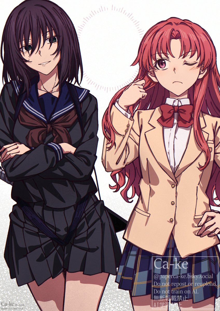 超電磁砲おまけ絵（いまん所最後になるかな？）
またまたこの二人の組み合わせ

釣鐘茶寮のファンアート少なすぎて悲しい…
今後も茶寮ちゃんを描くことになると思うけど、見る側も好きだからなぁ
#超電磁砲