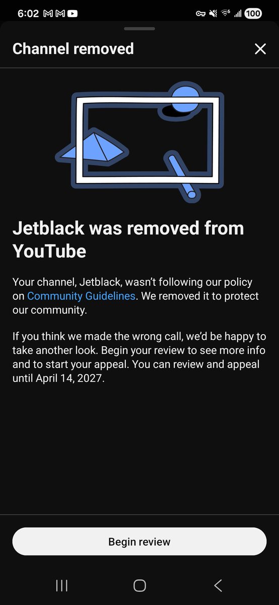 riddenhour's tweet photo. @YouTube what the actual fuck i didn't break tos I even sent you a dm and that I finally gotten a hold of a youtube person about the deletion of my first channel I hadn't broken tos or done anything wrong i was allowed to operate as normal till everything else was fixed https://t.co/Qd33uKBLea