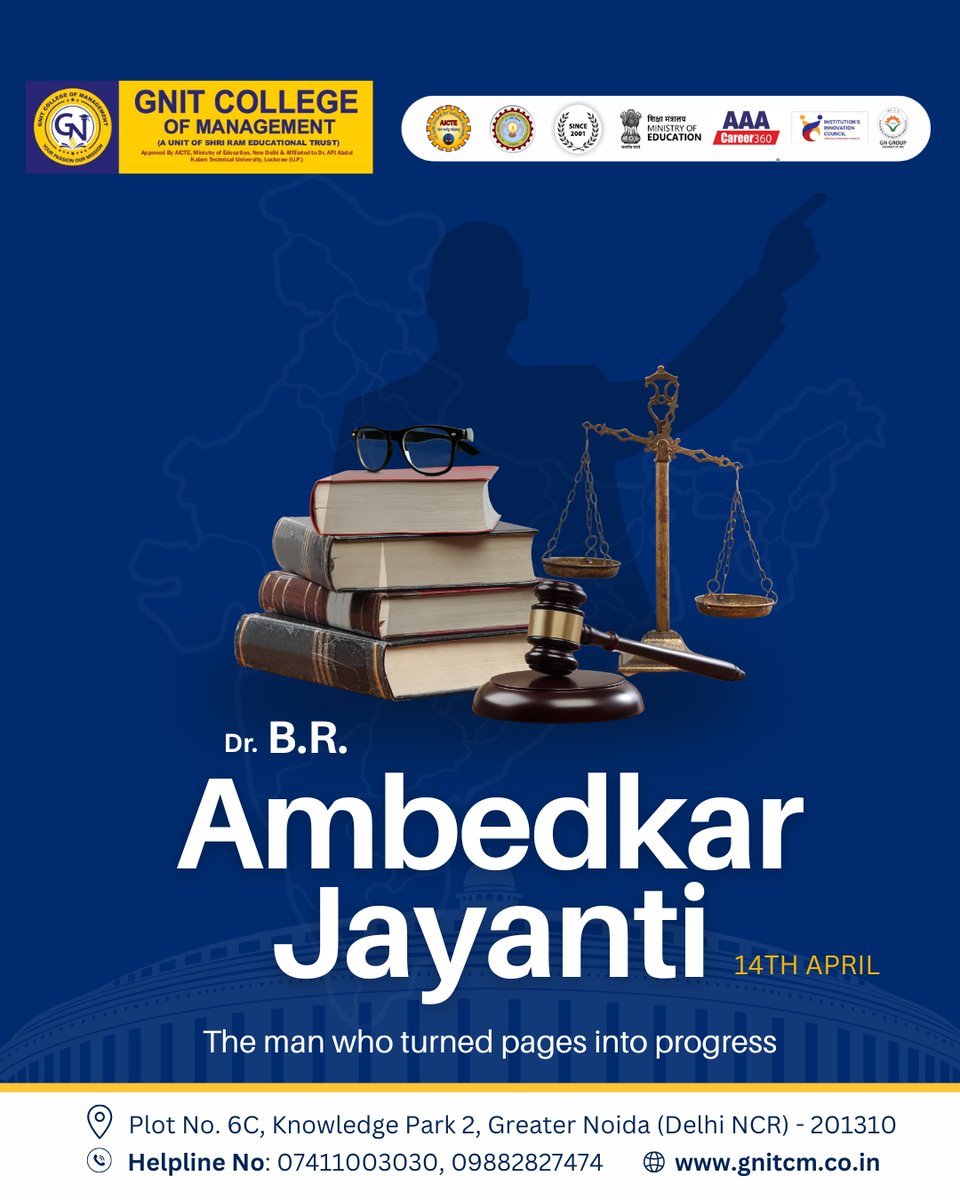 GNITCM_Official's tweet photo. Educate. Agitate. Elevate.

On the 135th birth anniversary of Dr. B. R. Ambedkar, the visionary who believed education is the most powerful weapon, GNITCM reaffirms its commitment to shaping leaders who lead with knowledge, integrity, and purpose.
#GNITCM #AmbedkarJayanti https://t.co/0ljvSx7Bei