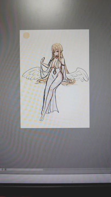 前回の魔女さんと同時進行してたお姉さんなんですが…はらがみくんの新キャラとポーズやら金髪やらどことなく似てる気がするのでこっそり供養