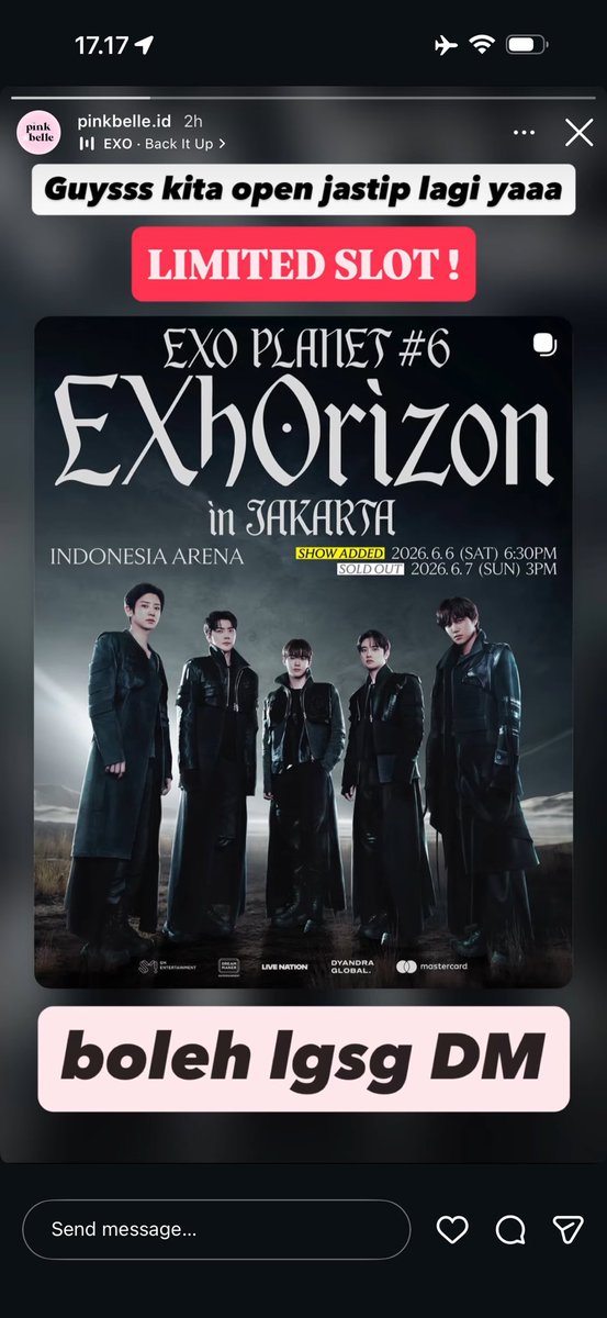 cakenamon's tweet photo. open jastip ticketing EXO, limited slot yaaaa gais. boleh langsung dm ke instagram https://t.co/KF5XmqNxvO untuk fee+t&amp;c nyaaa🤍🩶🖤💛💛 https://t.co/gvE1i5hgTV