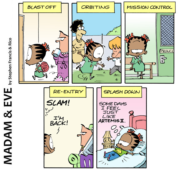 madamevecartoon's tweet photo. A busy, busy day...
#Artemis11 #artemismission #schoolday https://t.co/Y5exBus3xD