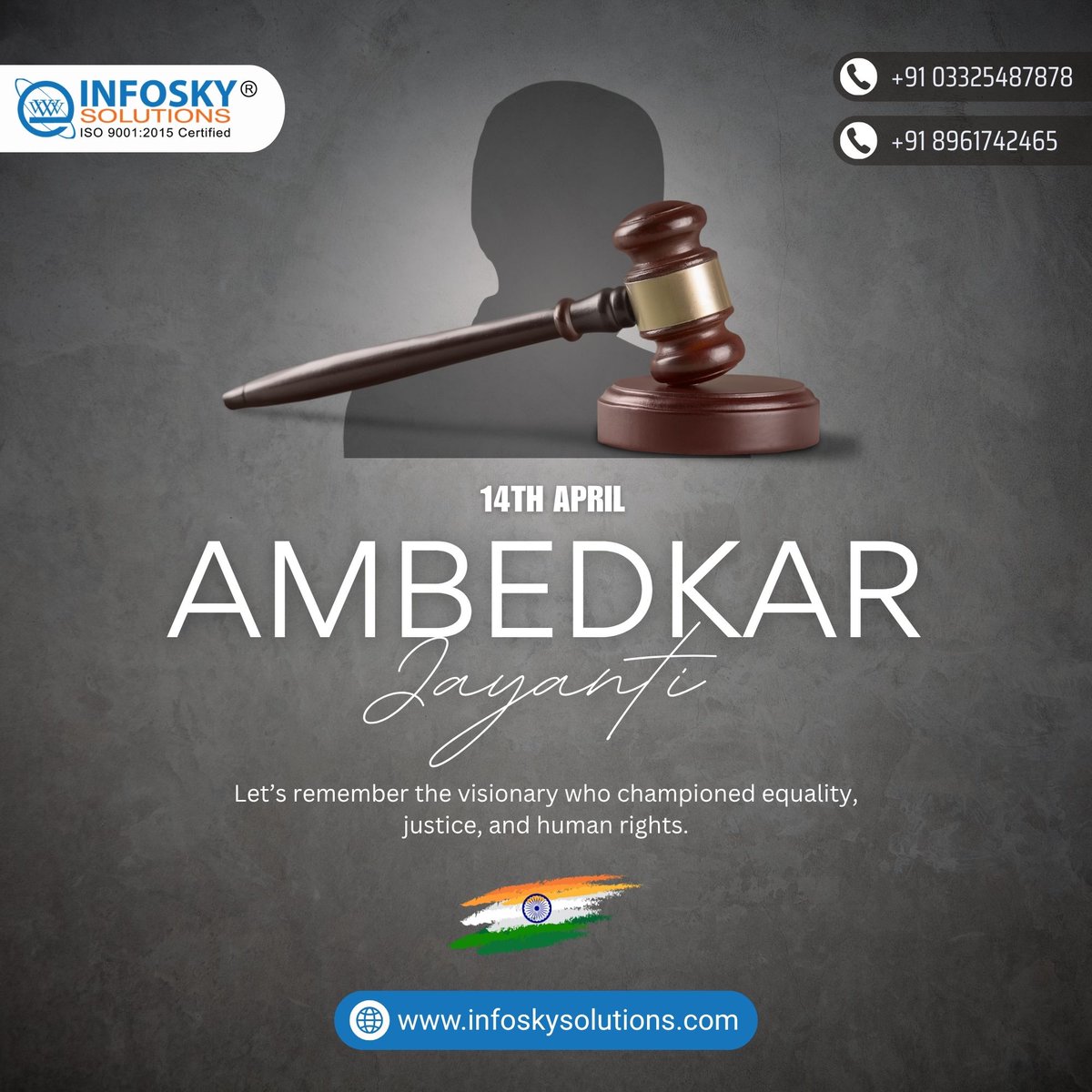 infoskysolution's tweet photo. Ambedkar Jayanti 2026 | Infosky Solutions
On the occasion of Ambedkar Jayanti, we salute the visionary leader who shaped modern India. Let’s grow together with equality and respect.
#InfoSkySolutions #AmbedkarJayanti #websitedesign https://t.co/unPnyAYmZD