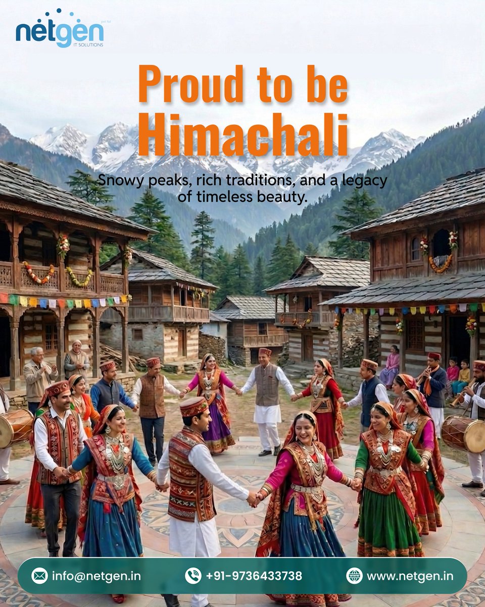 NetgenSolutions's tweet photo. Snowy peaks, rich traditions, and a heart full of pride. 

Celebrating the timeless beauty of Himachal Pradesh. Proud to be Himachali! https://t.co/SxkrXoLrEw
