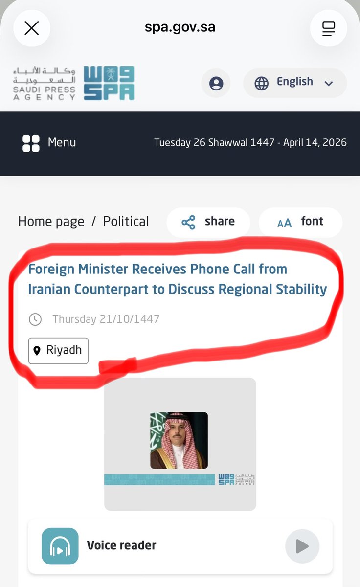 larstvede's tweet photo. Iran has lost the war, and they seem to know it now. After bombing Saudi, they now ask Saudi for help. https://t.co/uCatTPPYrT