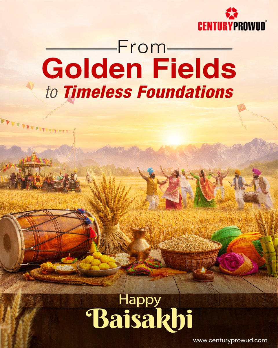 CenturyProwud's tweet photo. From golden harvests to strong foundations—celebrate growth, joy, and new beginnings this Baisakhi.
Here’s to building a future as strong as your roots.
#HappyBaisakhi #HarvestToHome #StrongFoundations #CenturyProwud #FestiveIndia #NewBeginnings #CelebrateGrowth #BuiltOnStrength https://t.co/Ma40TCyLEI