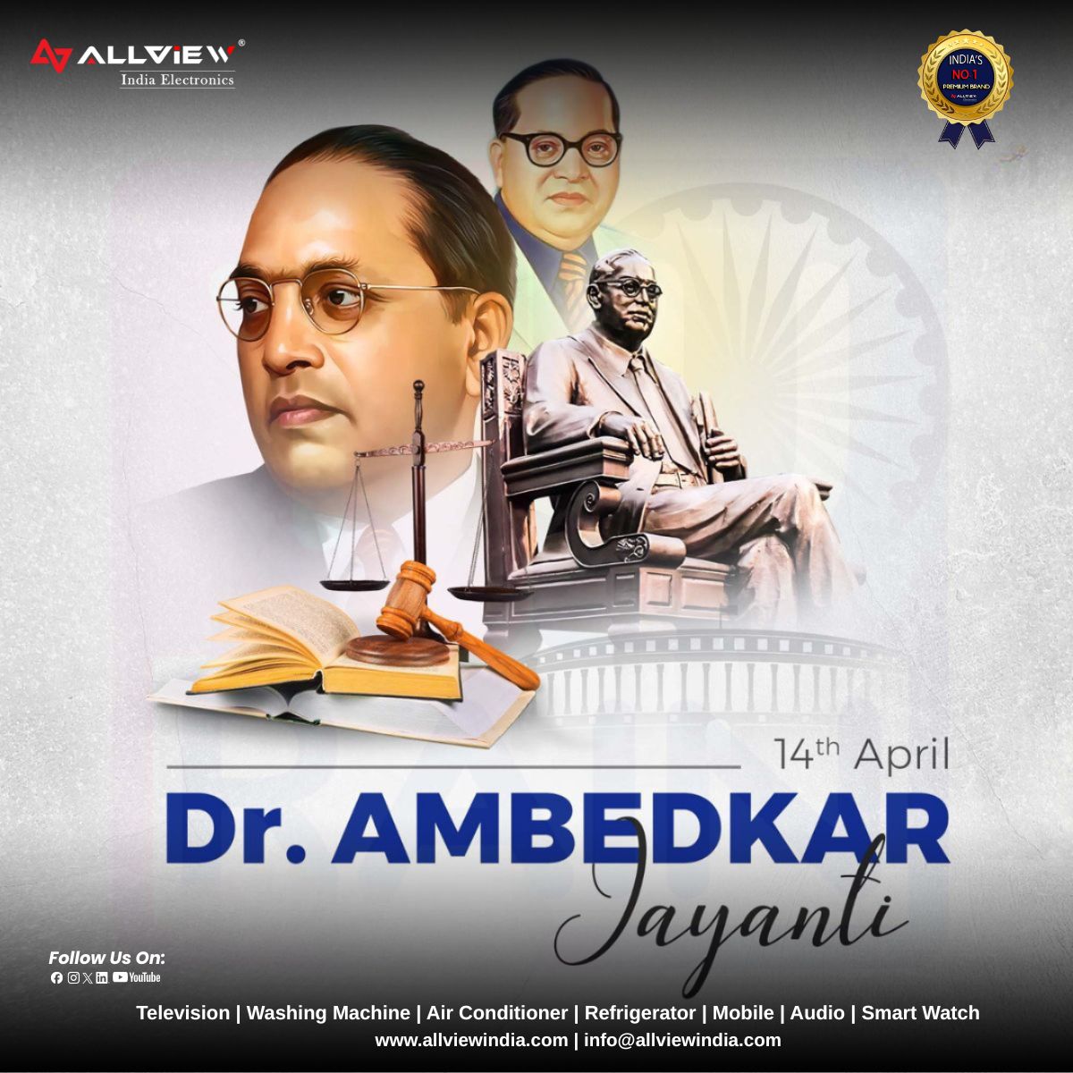 Allview_India's tweet image. Remembering B. R.     Ambedkar on Ambedkar Jayanti 🇮🇳

A visionary who stood for equality, education &amp;amp; justice.
Let’s carry forward his legacy. 💙

#AmbedkarJayanti #DrAmbedkar #Equality #India #Inspiration

@Allview_India
