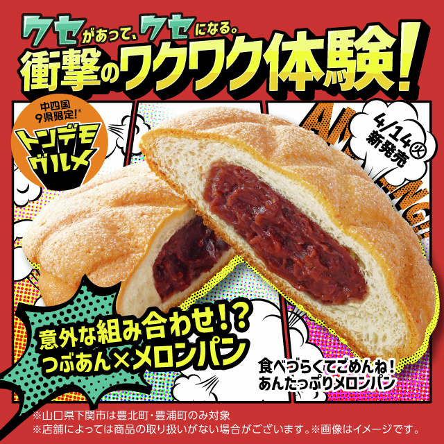 にくまん＆メロンパンクッション4個セット 中四国エリア／ #トンデモグルメ 「食べづらくてごめんね！あん