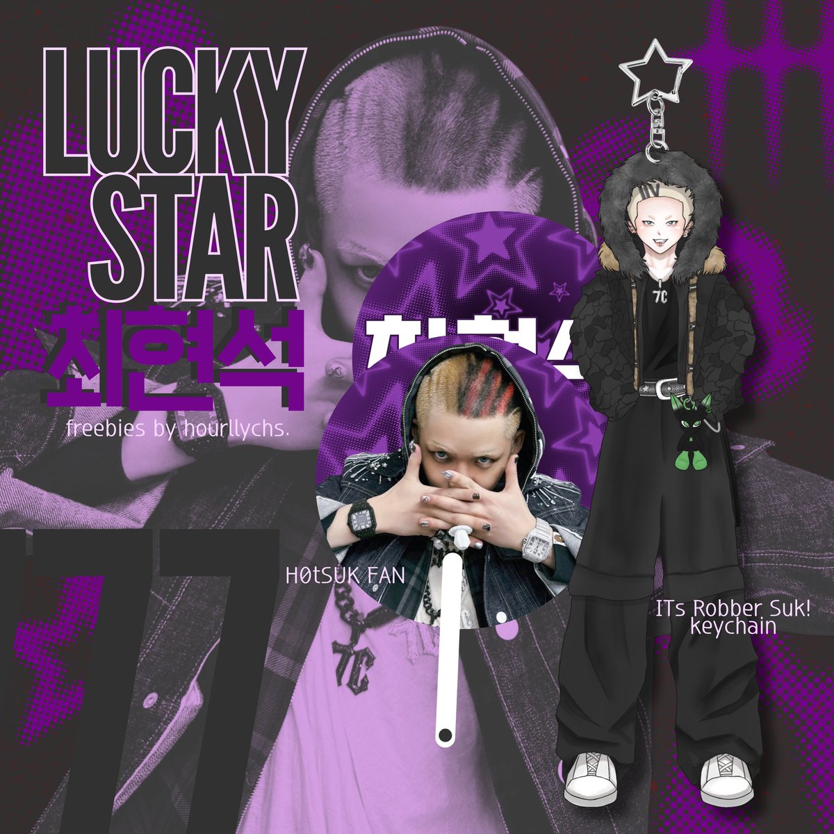 ִ ࣪𖤐⋆ rts &amp; like will be very appreciate ♡

LUCKY STAR #최현석 !! 
freebies by hourllychs˙ᵕ˙ only at Pulse On in Jakarta 2026 <33 

★ very limited qty &amp; strictly for skies.
★ 1 item / person.
★ tag me if you get this freebies.

see you😈💜