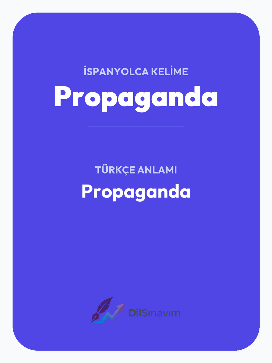 DilSinavim's tweet photo. Palabra del Día 💃
Propaganda (ES) 🌌
Anlamı: Propaganda
Daha fazlası için bizi takip et! 🚀
#İspanyolca #Spanish #Español #DELE #SIELE #İspanyolcaÖğreniyorum #SpanishVocabulary #İspanyolcaKelime #LearnSpanish #SpanishWord https://t.co/jkCnkPtEYs
