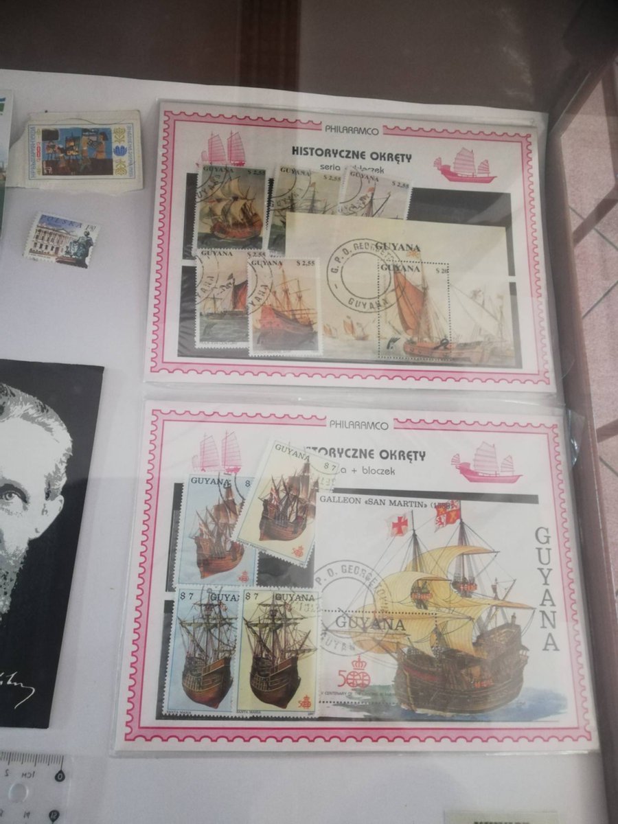 zdunzdunzdun's tweet image. An interesting exhibition in our library about bookmarks. Or rather, about what people leave as bookmarks in books. Do you see these #stamps from Guyana? 😍 #philately