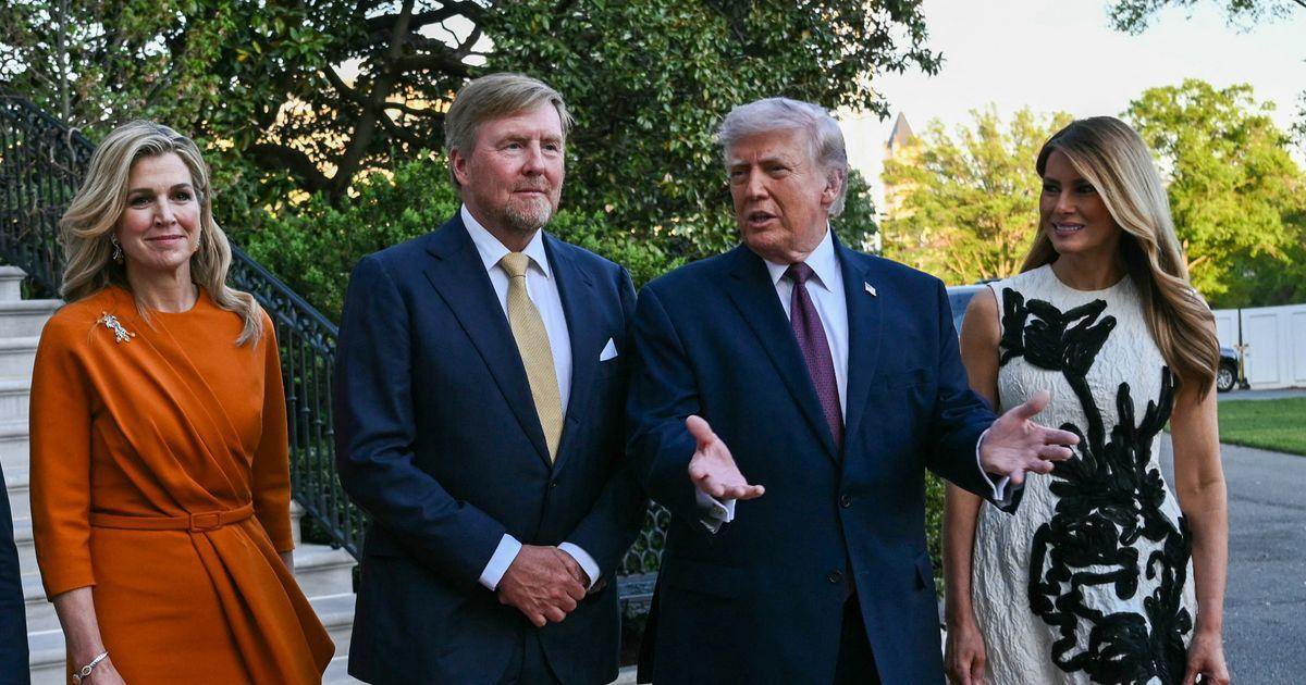 aamajnews_EN's tweet image. #PHOTOS
Prime Minister Rob Jetten joined King Willem-Alexander and Queen Máxima on a visit to the White House, where they were welcomed by President Donald Trump and First Lady Melania Trump; discussions focused on the strong U.S.–Netherlands relationship, including trade and