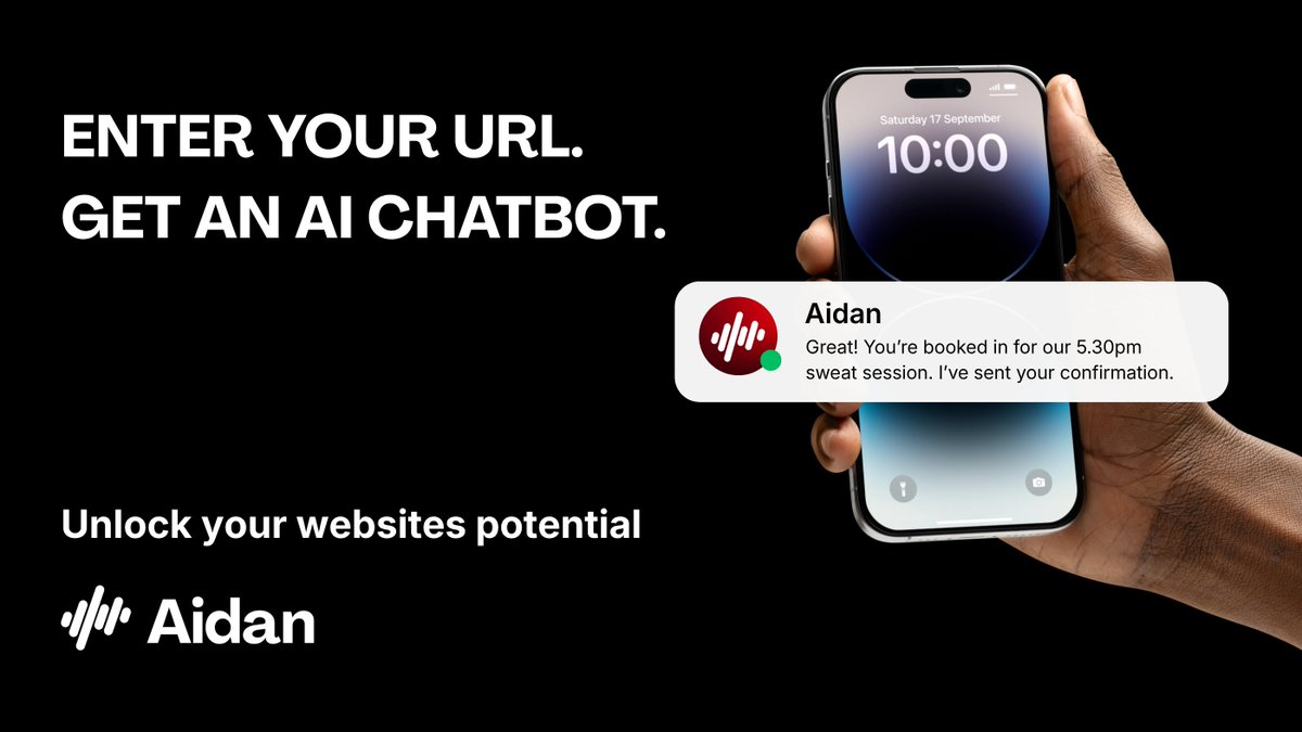Aidan_AI_'s tweet image. Your website gets visitors.
Aidan turns them into customers. 🤖
Enter your URL → get an AI chatbot. That's it.
No setup. No code. Just conversions.
👇 Try it free for 14 days.

#AIchatbot #Conversions #CustomerEngagement #WebsiteGrowth #LeadGeneration #FreeTrial #BusinessGrowth