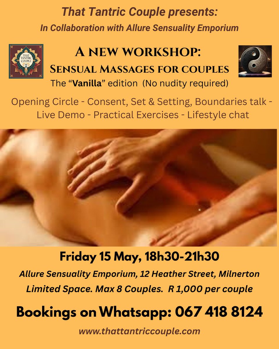 Have a peek at the wonderful April &amp; May events hosted by Allure Sensuality Emporium, Milnerton - alluresensuality.co.za/adult-toy-part…

<a href="/allureemporium/">Allure Sensuality 🇿🇦</a>