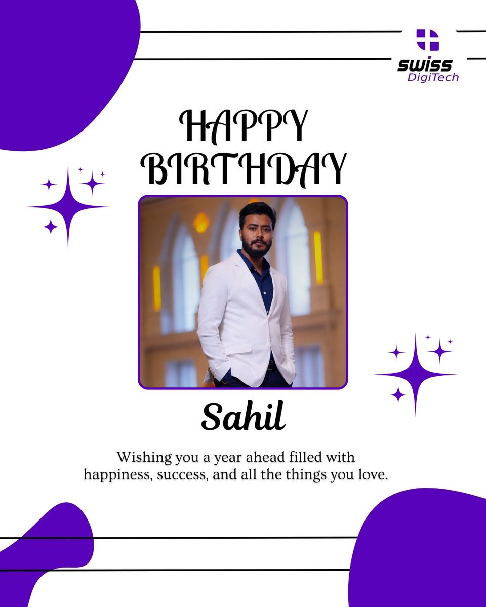 Swissdigitech's tweet photo. Celebrating one of our amazing team members today 🎉

Happy Birthday, Sahil! ✨

Your dedication and passion truly make a difference at Swiss DigiTech 🚀

#happybirthday #teamswissdigitech #workfamily #employeeappreciation #successjourney https://t.co/Kg1n1HNVaG