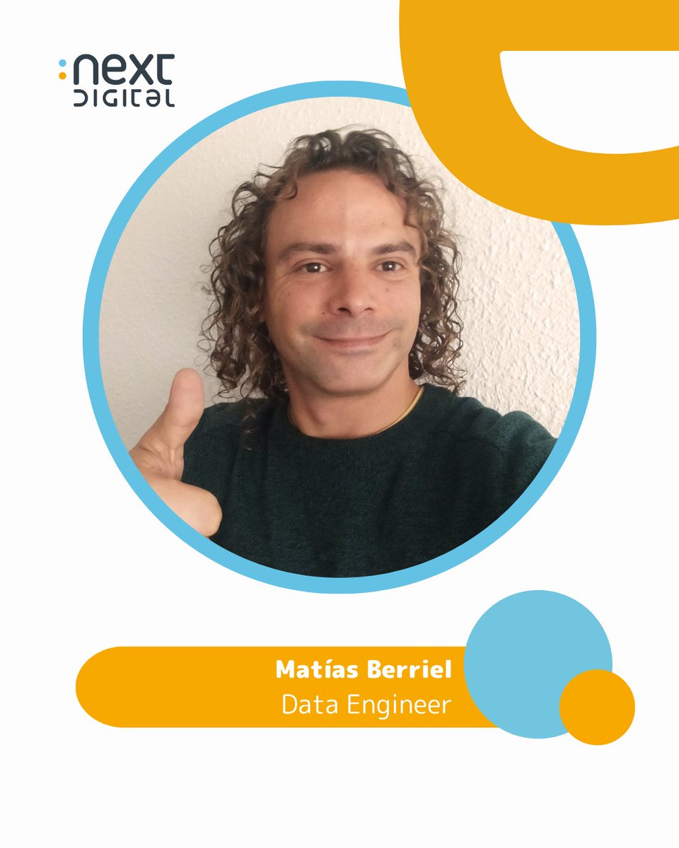nextdigitalhub's tweet photo. 🥳¡Día de bienvenidas en Next Digital! Saludamos a Matías Berriel, que se incorpora como Data Engineer. 

#NextDigital #hiring https://t.co/Aqa5oQlgB9
