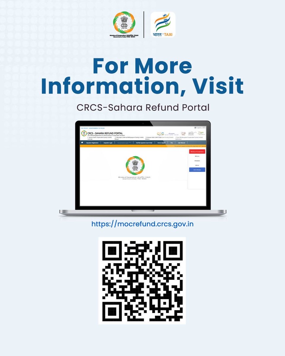 💡 Sahara Refund Portal – FAQs Simplified!

Filing your claim? Make sure you have all the required depositor details ready. ✔️

Important details like Aadhaar-linked mobile number, account info, and documents are a must.

Swipe through to check the complete list.
Visit Portal for
