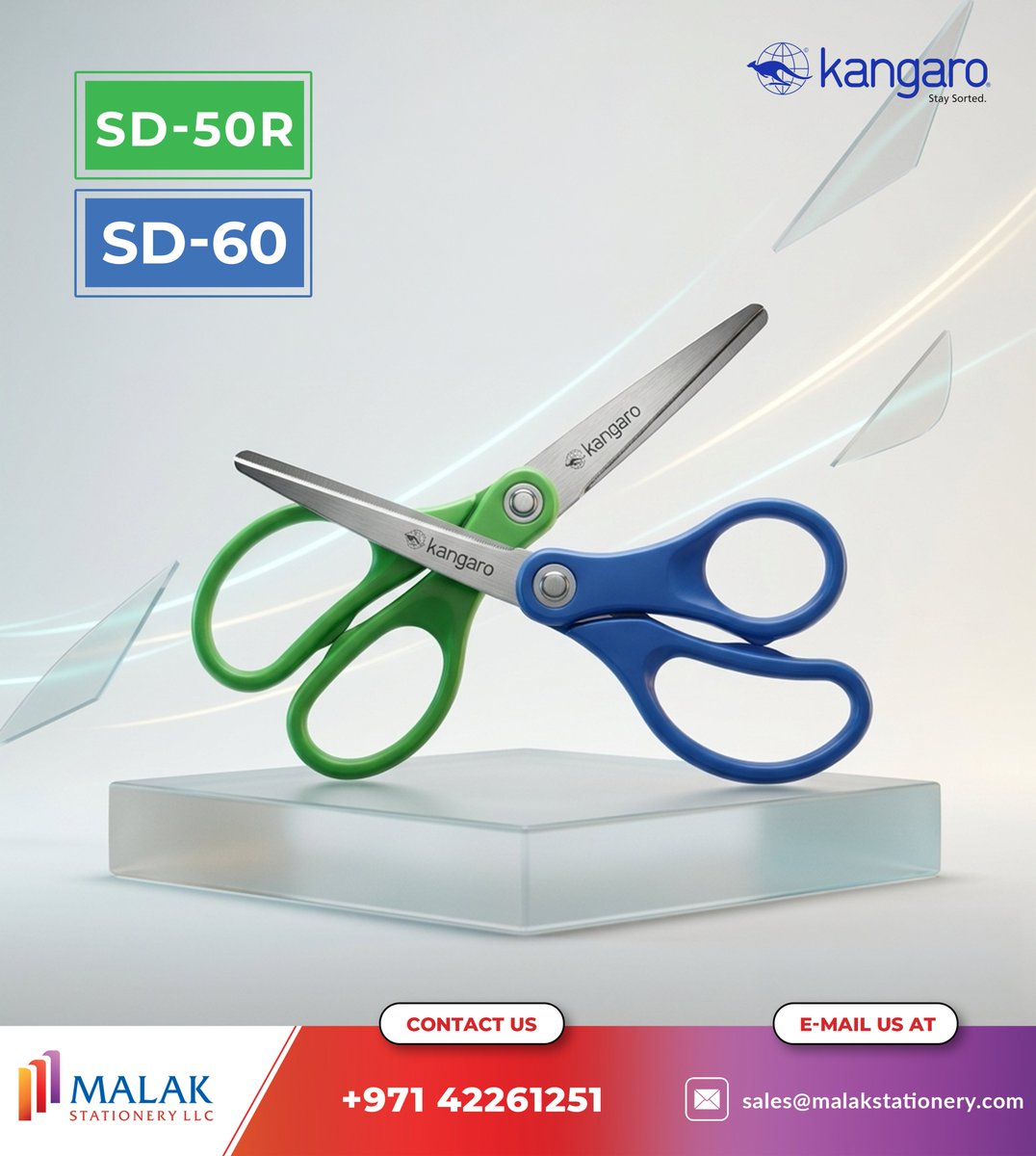 MalakStationery's tweet image. #kangaroo scissors, #models 
SD-50R and SD-60 @malakstyllc #scissors

◼Material: Stainless steel blades with plastic handles.
◼Design: Durable construction designed for smooth cutting.
◼Use: Suitable for general home, office, or school use.