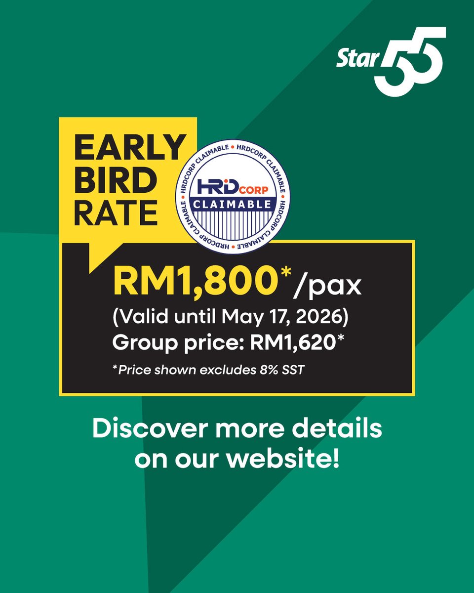 staronline's tweet photo. Strategy is nothing without the talent to execute it. At the CPO Summit 2026, we’re asking the different questions that define the future of work.

Join Malaysia’s HR elite this 9-10 June in PJ.

Exclusively for business leaders.
Register:  https://t.co/iJy7YYW7uS

#CPOSummit #TheLeadersCouncil #HRStrategy #Leadership