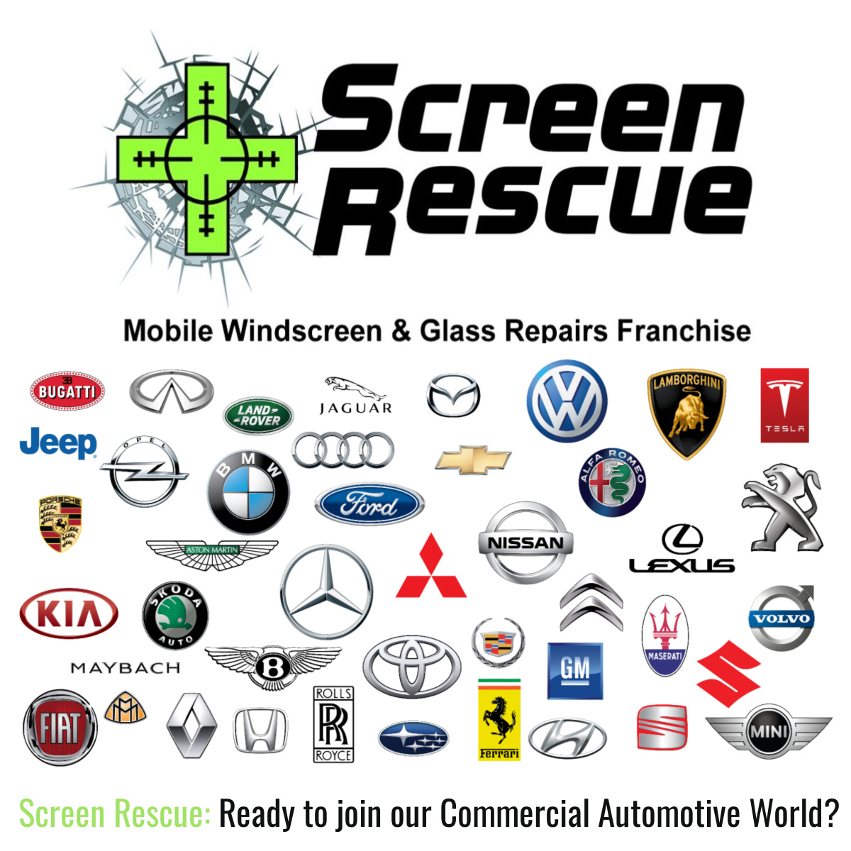 Did you know? Screen Rescue is the preferred supplier to all leading brands in the Automotive Industry, which means our existing business relationships will help get your new franchise business off to a flying start 🙌

Our purpose is simple: we repair windscreen and glass