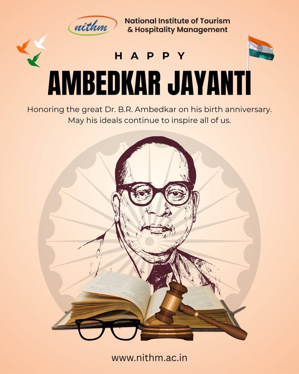 NITHMofficial's tweet photo. Commemorating the birth anniversary of Dr. B.R. Ambedkar. A scholar, social reformer, and the architect of our Constitution. His legacy continues to guide our path toward progress and equality. 🙏✨

#AmbedkarJayanti2026 #BabasahebAmbedkar #NITHM #Legacy https://t.co/wQd06X0qiG