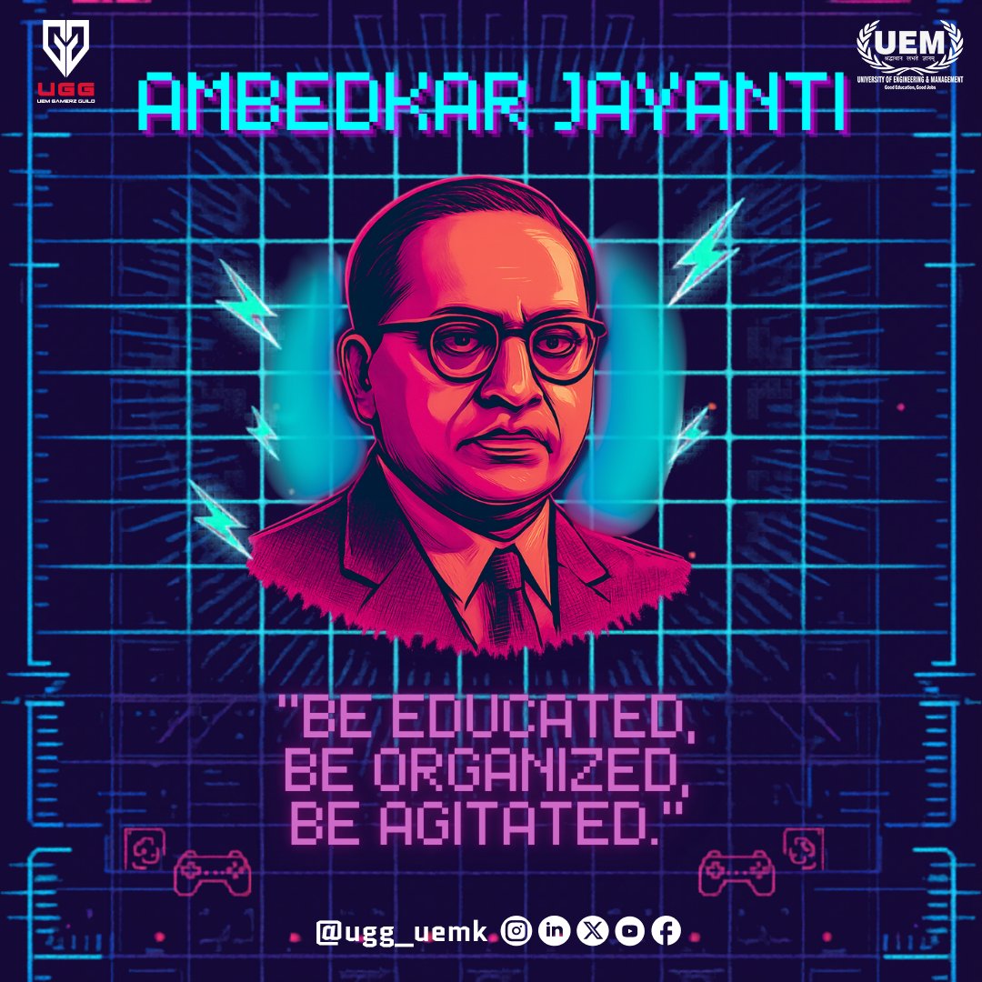 ugg_uemk's tweet image. Honoring the architect of modern India, B. R. Ambedkar. His vision still defines equality, rights, and dignity.

“Be educated, be organized, be agitated.”

#AmbedkarJayanti #DrBRAmbedkar #Equality #SocialJustice #ConstitutionOfIndia #UGG #UEMK