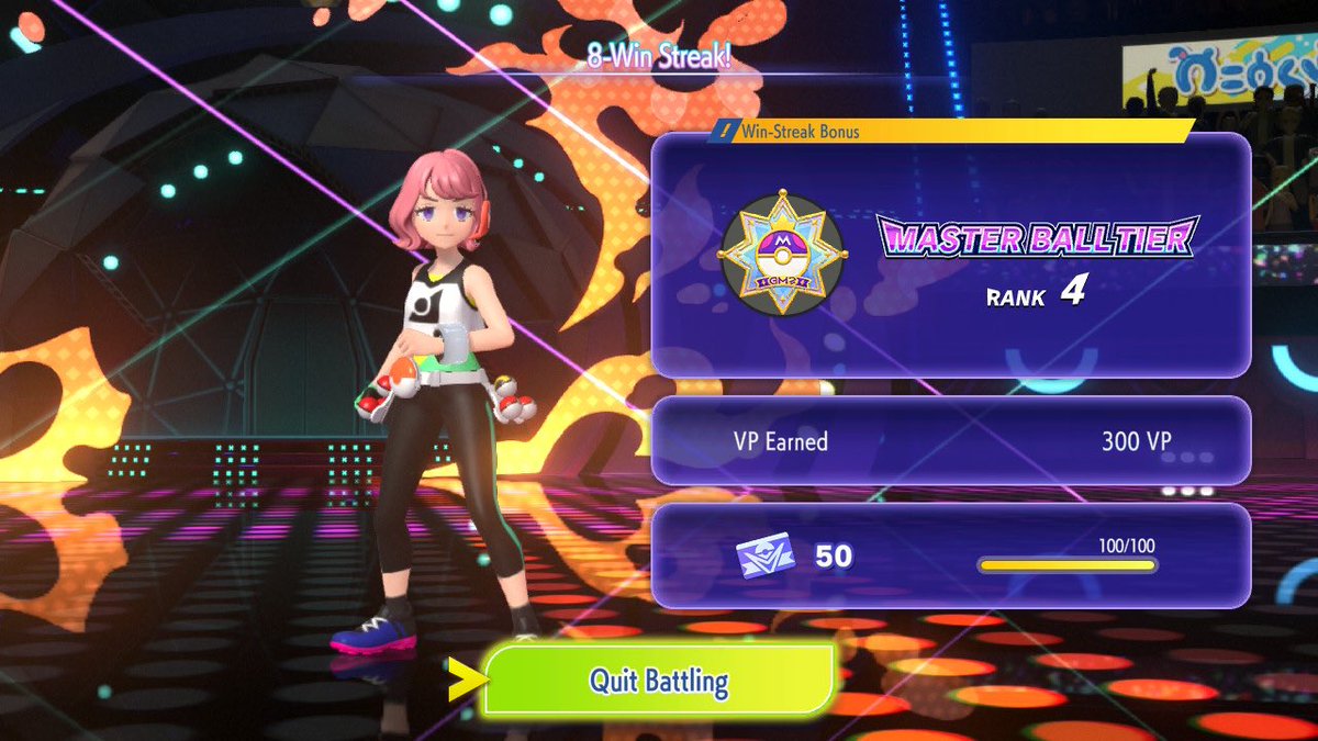 WittyW7's tweet photo. My first ever time playing competitive, reached master ball with 8 wins in a row, I’ve been really weirdly liking 3v3s actually, used this team for the win streak but I used a couple different random teams throughout https://t.co/R3RNOW6G4z
