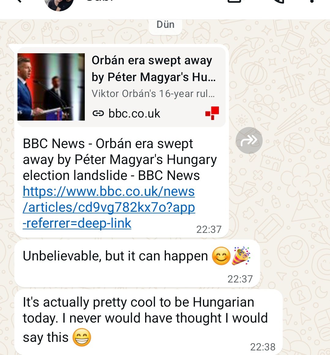 Hecate1378's tweet photo. @MacaristanBE @MacarKultur Dün gece canım arkadaşımdan aldım güzel haberi. Macar halkını demokrasiye verdiği destek nedeniyle kutluyorum. https://t.co/AjJusYbMBH