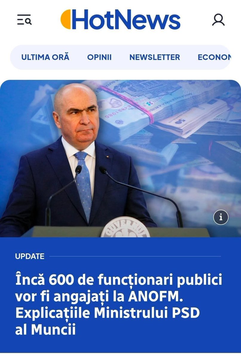 Cobra_196's tweet photo. Marea austeritate!
Marea „reducere” a aparatului bugetar,și între timp 
Guvernul tocmai a aprobat încă 600 de posturi noi la ANOFM, finanțate cu peste 183 de milioane de euro din fonduri europene.
Se vorbește de tăieri, dar se fac angajări.
Reforme Bolojeniste doar pe hârtie https://t.co/lcPzWCBDbD