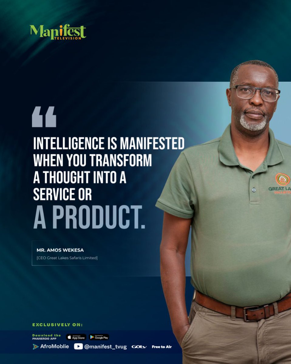 manifest_tvug's tweet photo. “Intelligence is manifested when you transform a thought into a service or a product.”

Be inspired by this powerful insight from Mr. Amos Wekesa.

▶️ Watch the full episode now on YouTube:
https://t.co/58yDPl8ZJ7 https://t.co/qAs1NnX4J8