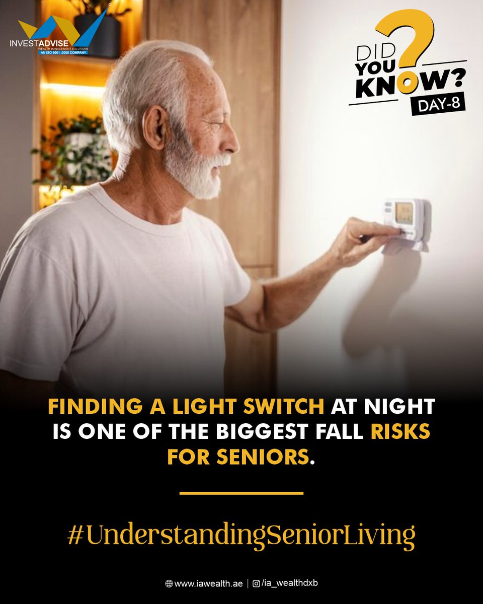 advise_invest's tweet image. A simple switch can become a risk.
Smart homes reduce fall hazards for seniors.

📞 Contact Us For Mor Info: +𝟗𝟕𝟏-𝟓𝟔𝟗𝟎𝟗𝟑𝟔𝟗𝟑

#SeniorSafety #SeniorLiving #Wellness #understandingseniorliving