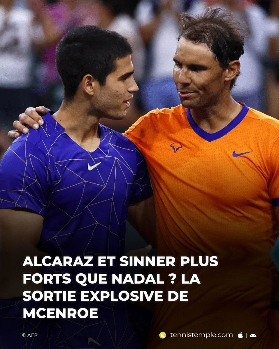 tennistemple's tweet image. John McEnroe a lâché une bombe : selon lui, Carlos Alcaraz et Jannik Sinner seraient aujourd’hui capables de battre Rafael Nadal… même à son apogée sur terre battue. #Alcaraz #McEnroe #Nadal #Sinner

🎾 w.tennistemple.com/I1ToU