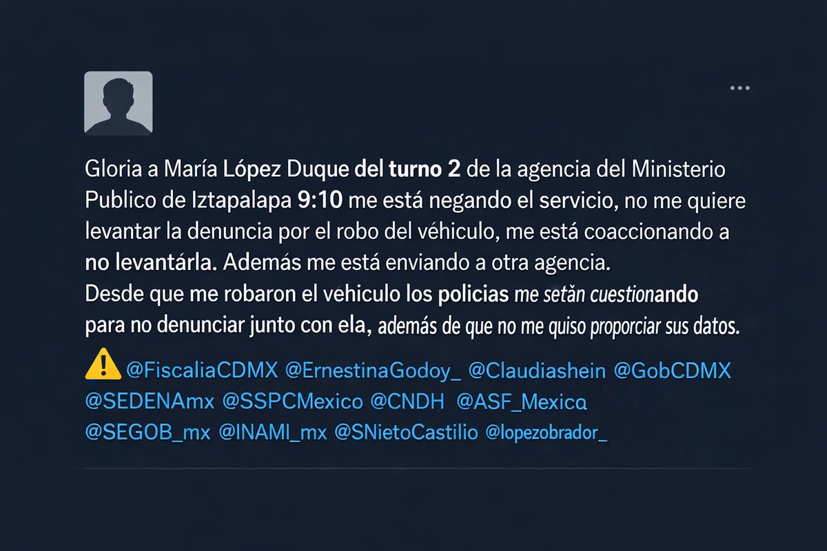 vecinosuni50440's tweet photo. @FiscaliaCDMX @Claudiashein @GobCDMX @SSC_CDMX @CNDH @ASF_Mexico @SEGOB_mx @INAMI_mx @SNietoCastillo https://t.co/lO2LpzGmzu